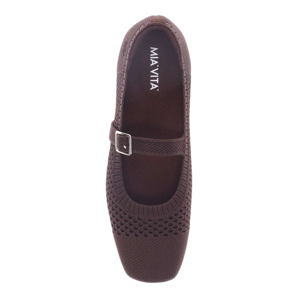 Violet Open Knit Flat - Chocolate