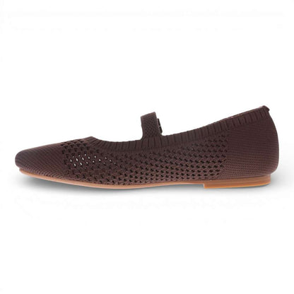 Violet Open Knit Flat - Chocolate