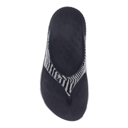 Vitality Recovery Toe Post Sandal - Black Zebra